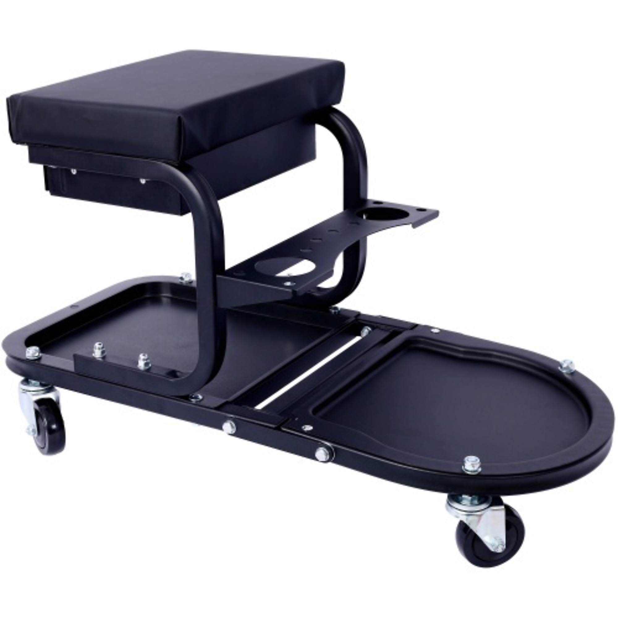 TMB Ultimate Rolling Detailing Utility Cart — 300-Lb. Capacity, Padded Cushion, Tool Holders, Sliding Drawer, Black, Model# BAC-W465P147042